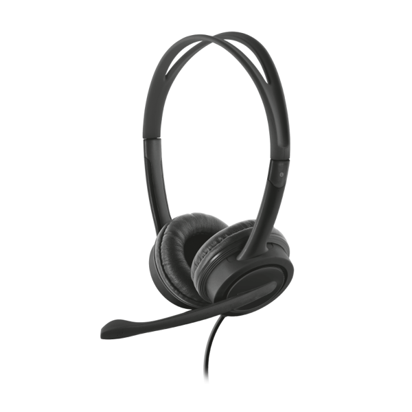 ყურსასმენი + ვებკამერა Trust MAURO USB Headset + 720p HD webcam Black