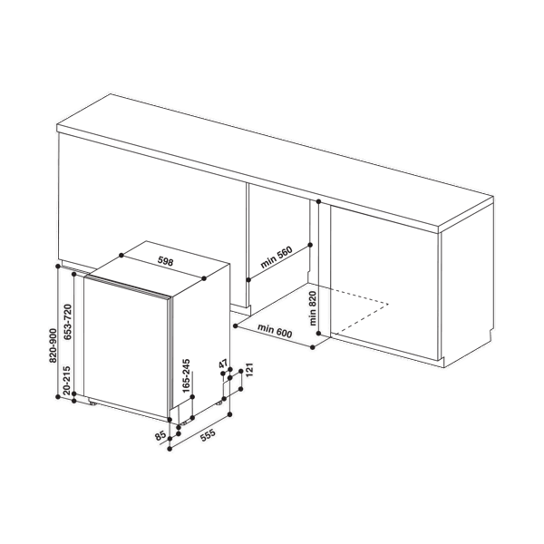 ჩასაშენებელი ჭურჭლის სარეცხი მანქანა Hotpoint-Ariston HI 5020 WEF A, 46dB Silver