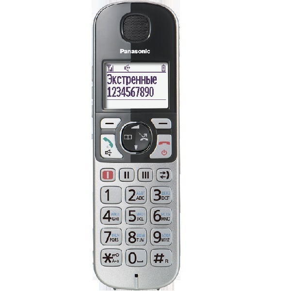 სახლის ტელეფონი Panasonic KX-TGE510RUS cordless telephone silver