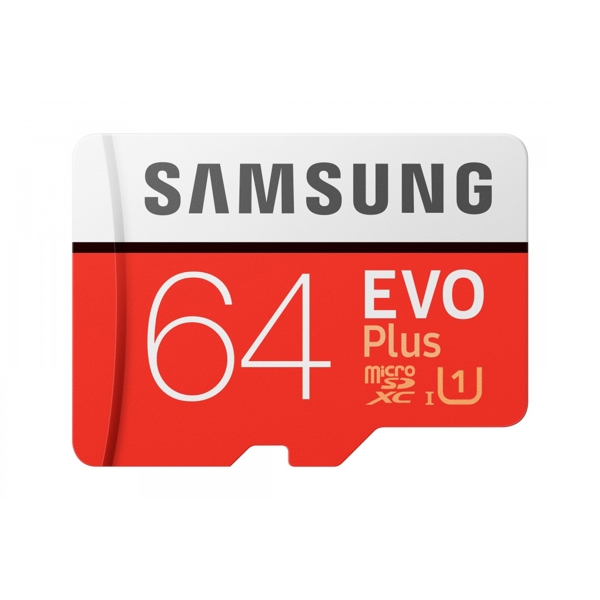 მეხსიერების ბარათი Samsung MB-MC64HA/RU, EVO Plus 64GB Micro SDXC UHS-I U3