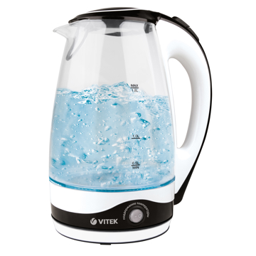 VITEK VT 7027, 2200W, 1.8L, Electric Kettle, Black/White