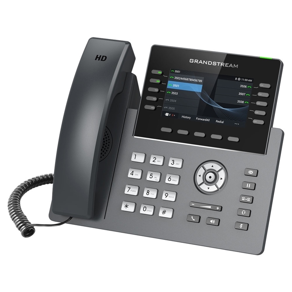 IP ტელეფონი Grandstream GRP2615 IP Phone PoE: 5 SIP, 10 line keys, Up to 40 digital BLF keys, WiFi