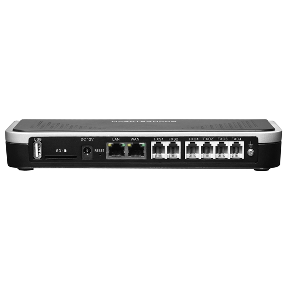 IP PBX მოწყობილობა Grandstream UCM6204, 4 FXO ports, 2 FXS ports, Dual GigE RJ45 Ethernet ports with PoE Plus