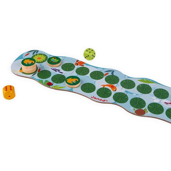 საბავშვო სამაგიდო თამაში Janod J02698 Wood/Cardboard Fast and Frog Racing Board Game