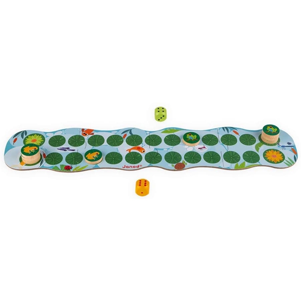 საბავშვო სამაგიდო თამაში Janod J02698 Wood/Cardboard Fast and Frog Racing Board Game