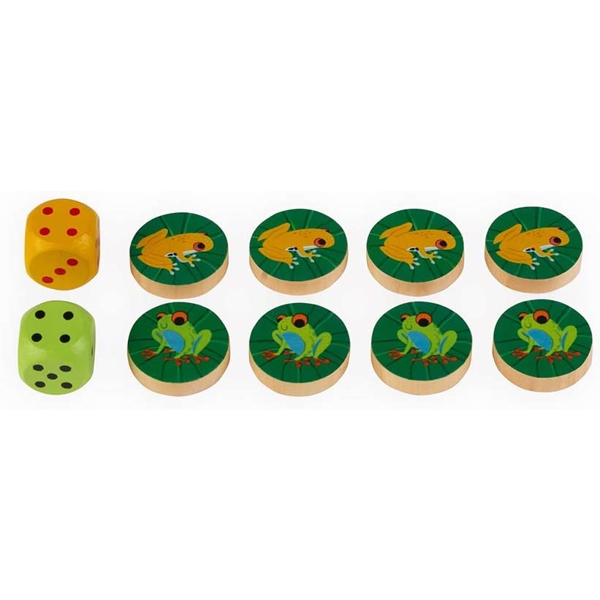 საბავშვო სამაგიდო თამაში Janod J02698 Wood/Cardboard Fast and Frog Racing Board Game