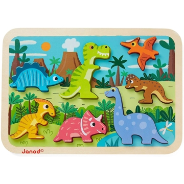 ასაწყობი ფაზლი Janod J07054 Puzzle Dinosaurs