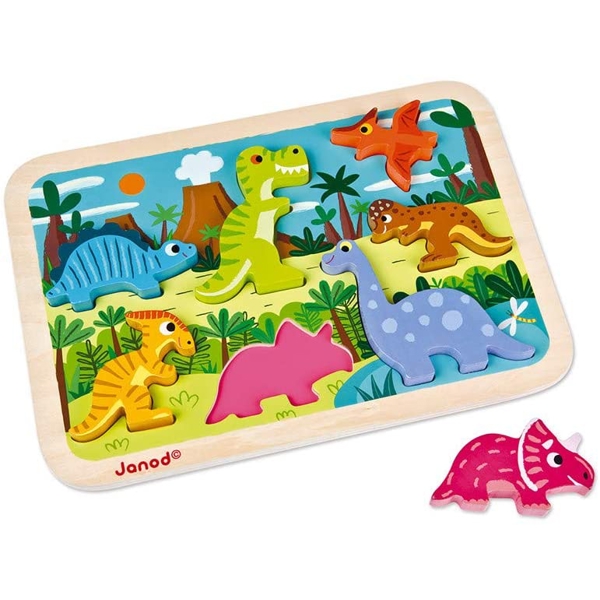 ასაწყობი ფაზლი Janod J07054 Puzzle Dinosaurs