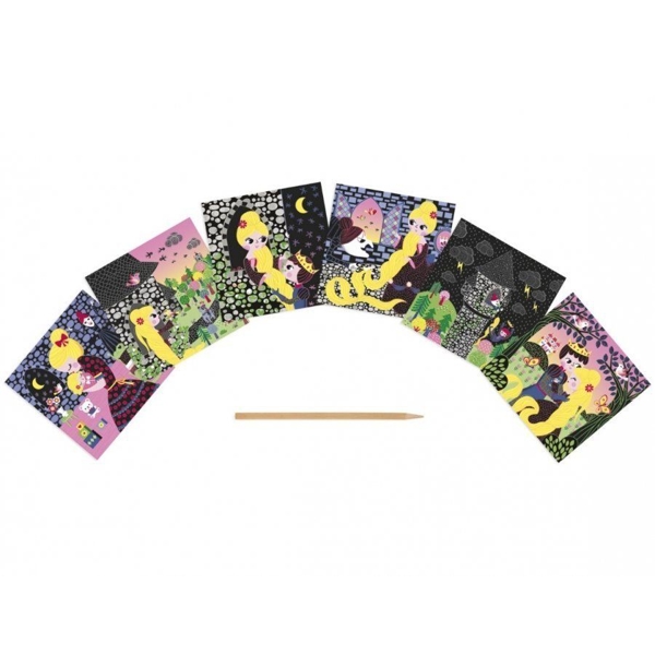 შემოქმედებითი სათამაშო Janod J07771 Scratch Cards Rapunzel