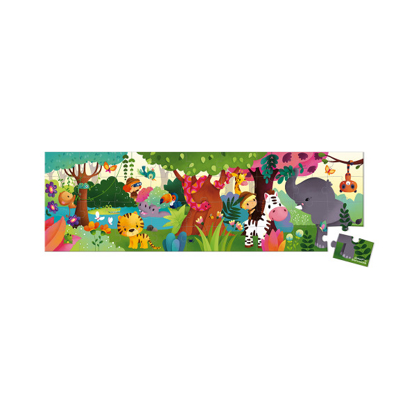 JANOD J02729 HAT BOXED PANORAMIC PUZZLE JUNGLE 36 PIECES