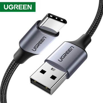 UGREEN 60128 USB 2.0 A to USB-C Cable Nickel Plating Aluminum Braid 2m (Black)