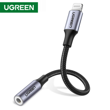 აუდიო ადაპტერი UGREEN US211 (30756), Lightning to Aux 3.5mm, 10cm, Black