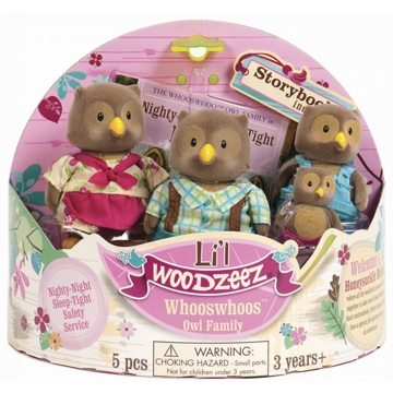 რბილი სათამაშოების ნაკრები Lil Woodzeez 6007M Owl Family Figurine Set