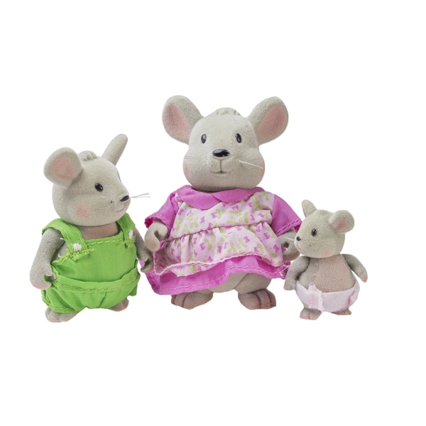 რბილი სათამაშოების ნაკრები Lil Woodzeez 6003M Mouse Family Action Figure Set