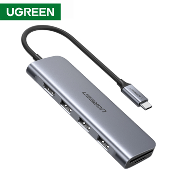 USB ჰაბი UGREEN 70410 USB-C to 3 Ports USB3.0-A Hub + HDMI + TF/SD (Space Gray) EOL