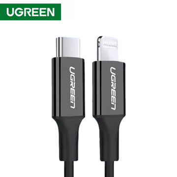 UGREEN 60751, MFi, USB-C to Lightning Cable M/M Nickel Plating ABS Shell 1m (Black)