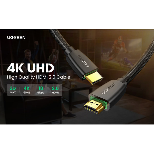 HDMI კაბელი UGREEN 60363 HDMI Male To Male Cable With Braid 20M