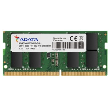 ოპერატიული მეხსიერება ADATA AD4S266616G19-SGN, 16GB DDR4 SO-DIMM, 2666mhz, 512MX8 Tray