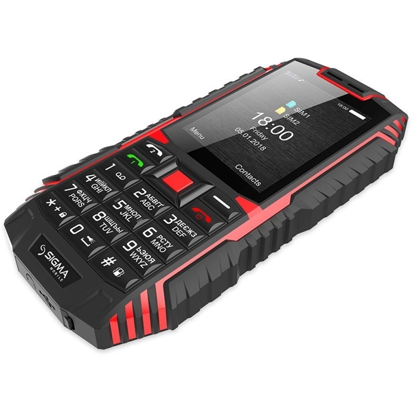 მობილური ტელეფონი Sigma X-Treme DT68, 32MB, 128 MB Dual SIM, Black-Red