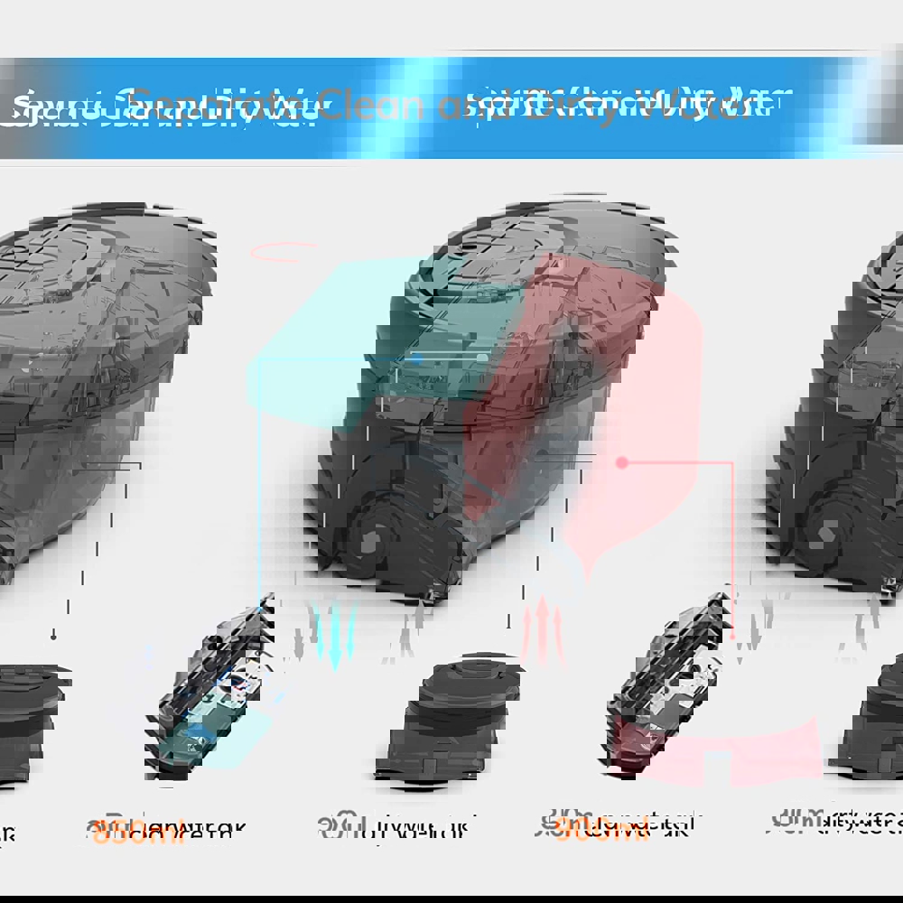 ILIFE W450 camera navigation robot vacuum cleaner app setting separate dirty water tank Molnia multiple cleaning