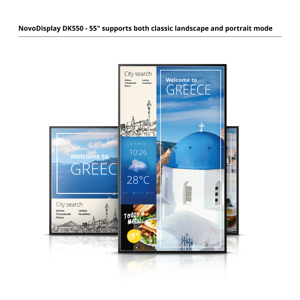 ინტერაქტიული ეკრანი, სმარტ ეკრანი Vivitek NovoDisplay DK651, 65”, 4K UHD, Android 7.1, Smart Board, Black