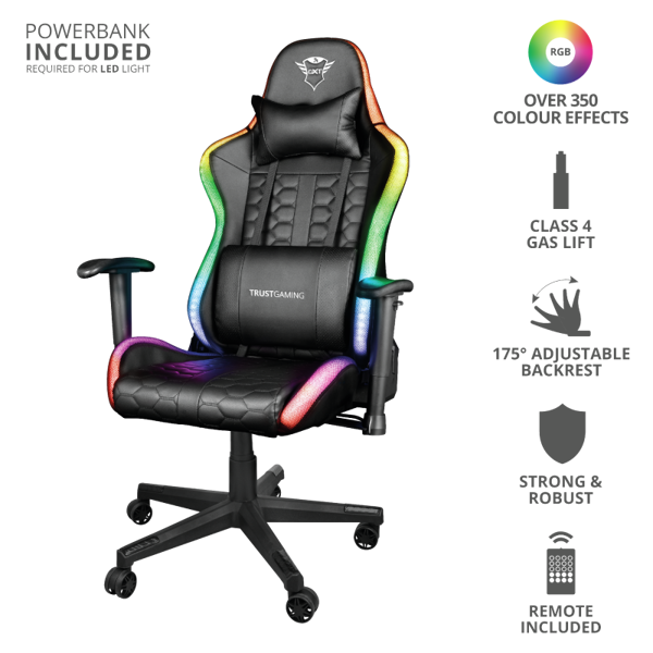 გეიმერული სკამი GXT716 RIZZA RGB LED Chair