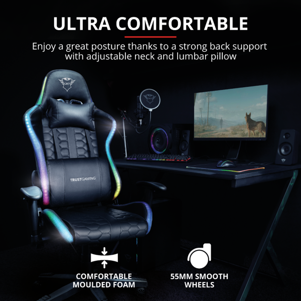 გეიმერული სკამი GXT716 RIZZA RGB LED Chair