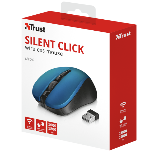 მაუსი Trust Mydo Silent Click Wireless Mouse Blue