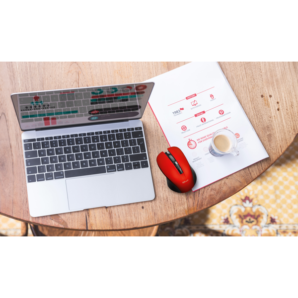 მაუსი Trust Mydo Silent Click Wireless Mouse Red