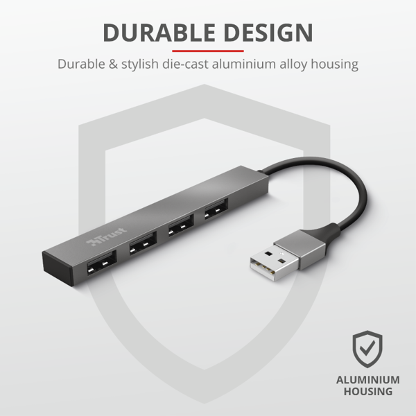 USB ჰაბი Trust HALYX 4-PORT MINI, USB hub port A types 4