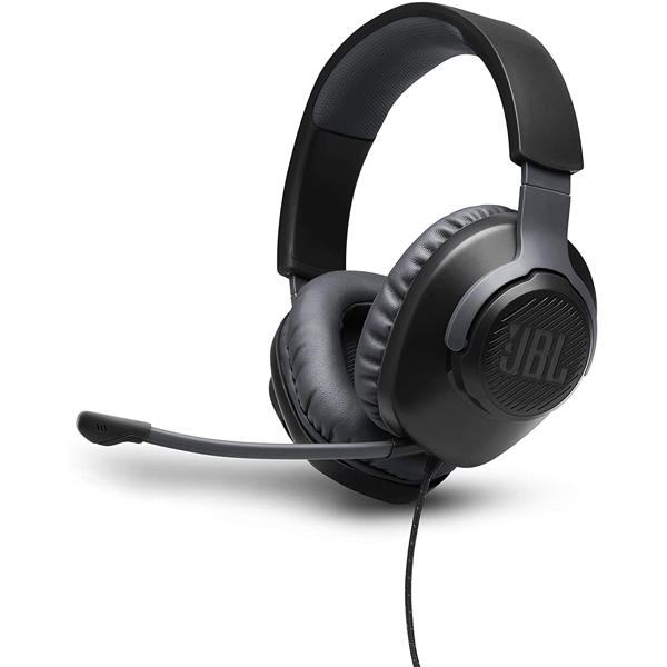 ყურსასმენი JBL Quantum 100 BLK Wired Over-Ear Gaming Headset with a Detachable Mic, Black