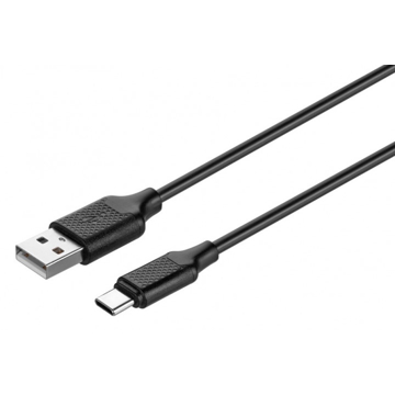 მობილურის სადენი KITs USB 2.0 to USB Type-C cable, 2A, black, 1m, KITS-W-004