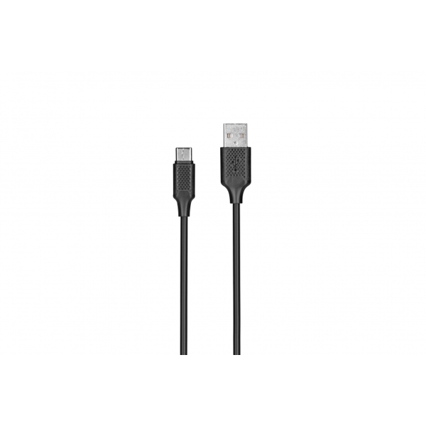მობილურის სადენი KITs USB 2.0 to USB Type-C cable, 2A, black, 1m, KITS-W-004