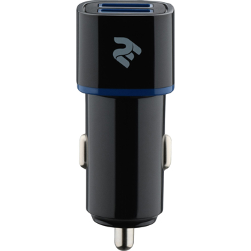 მანქანის USB დამტენი 2E ACR01 Dual USB Car Charger 2.4A&2.4A, Black