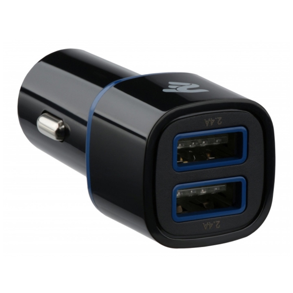 USB დამტენი 2E ACR01 Dual USB Car Charger 2.4A&2.4A, Black