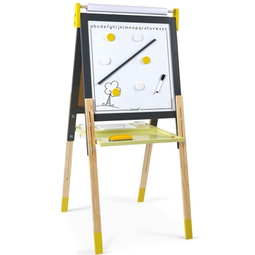 სახატავი დაფა Janod J09630 Adjustable Easel Double-sided easel gray / yellow