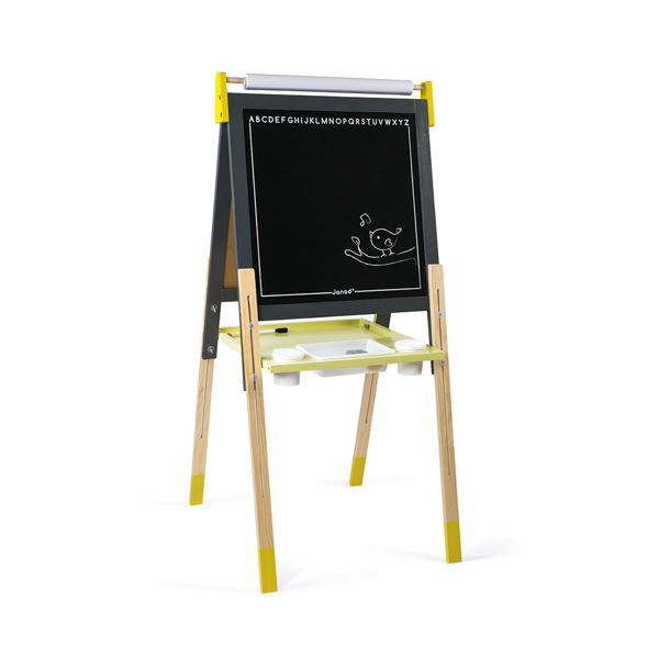 სახატავი დაფა Janod J09630 Adjustable Easel Double-sided easel gray / yellow