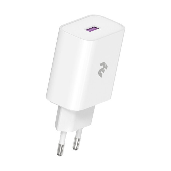 მობილურის დამტენი 2Е-WC1USB18W-W, Wall Charger USB QC3.0 DC5V/3A, Max 18W, White