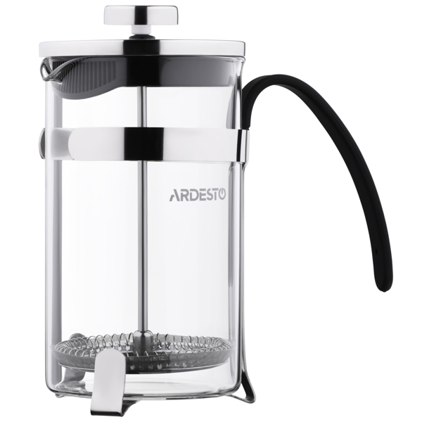 ჩაიდანი Ardesto AR0706FP French press Black Mars, 600 ml, Stainless Steel, Glass