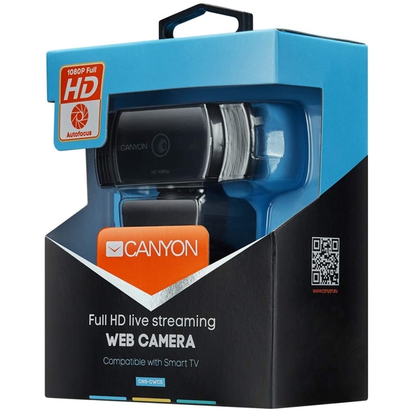 ვებ კამერა CANYON CNE-CWC5 1080 FULL HD BLACK