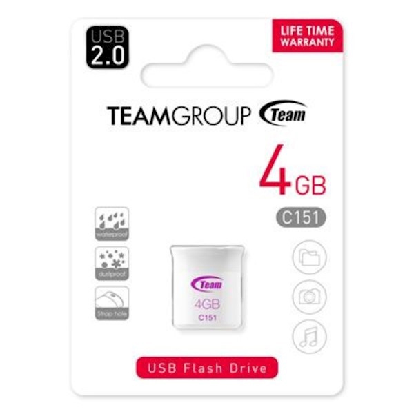 USB ფლეშ მეხსიერება TEAM C151 DRIVE 4GB PURPLE