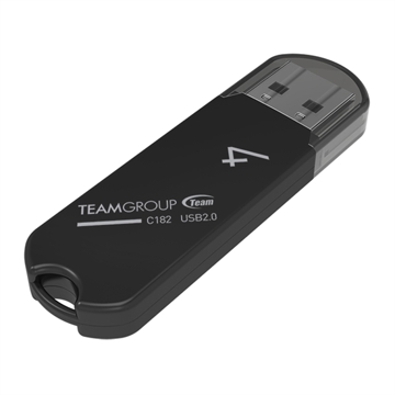 USB ფლეშ მეხსიერება TEAM C182 DRIVE 4 GB BLACK