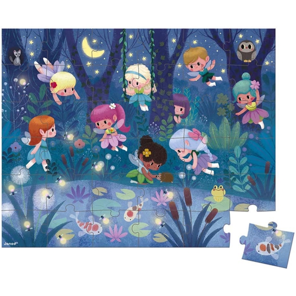 ასაწყობი ფაზლი Janod J02664 Puzzle Fairies and Waterlilies