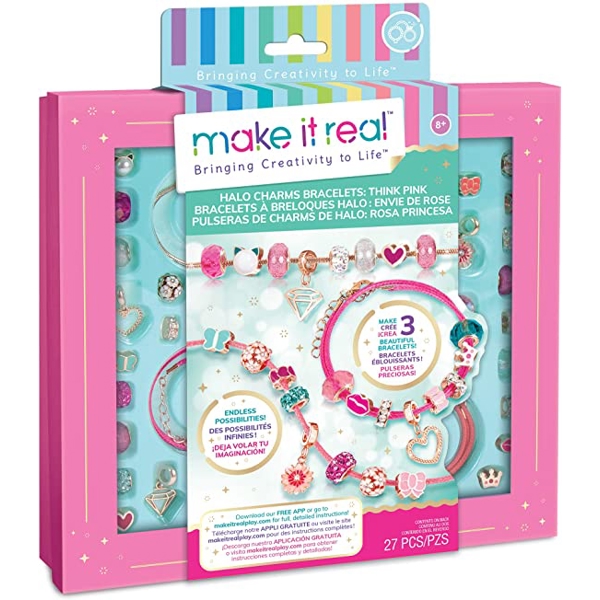 Make It Real 1722MR Halo Charms Bracelets Think Pink