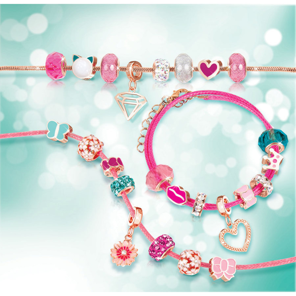 Make It Real 1722MR Halo Charms Bracelets Think Pink