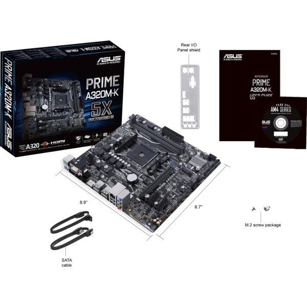 დედა დაფა ASUS PRIME A320M-KCSMAM4, LGA 1151 A320, SATA, M.2, MB