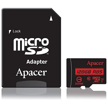 მეხსიერების ბარათი Apacer AP128GMCSX10U5-R microSDXC UHS-I U1 Class10 R85 128GB