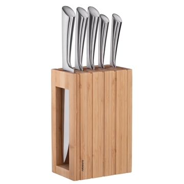 დანების ნაკრები Ardesto AR2021SB Knife set Black Mars 6pcs Bamboo Block