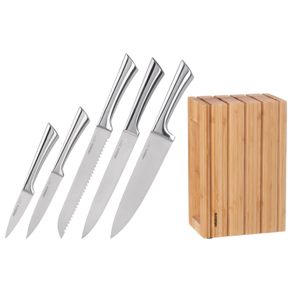 Ardesto AR2021SB Knife set Black Mars 6pcs Bamboo Block