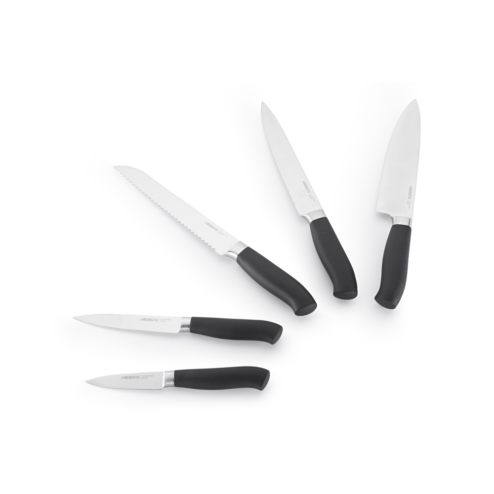 დანების ნაკრები Ardesto AR2020SW Knife set Black Mars 6pcs Wooden Block